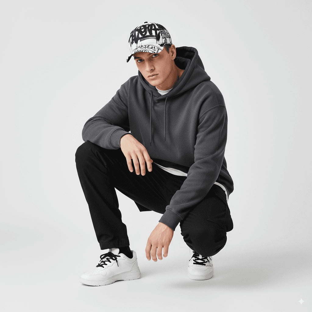 A person wearing a cap.